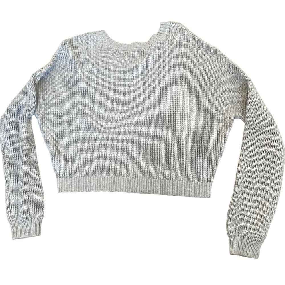 Hollister Drop Shoulder Lightweight Women’s Medium Gray Sweater - Picture 6 of 8